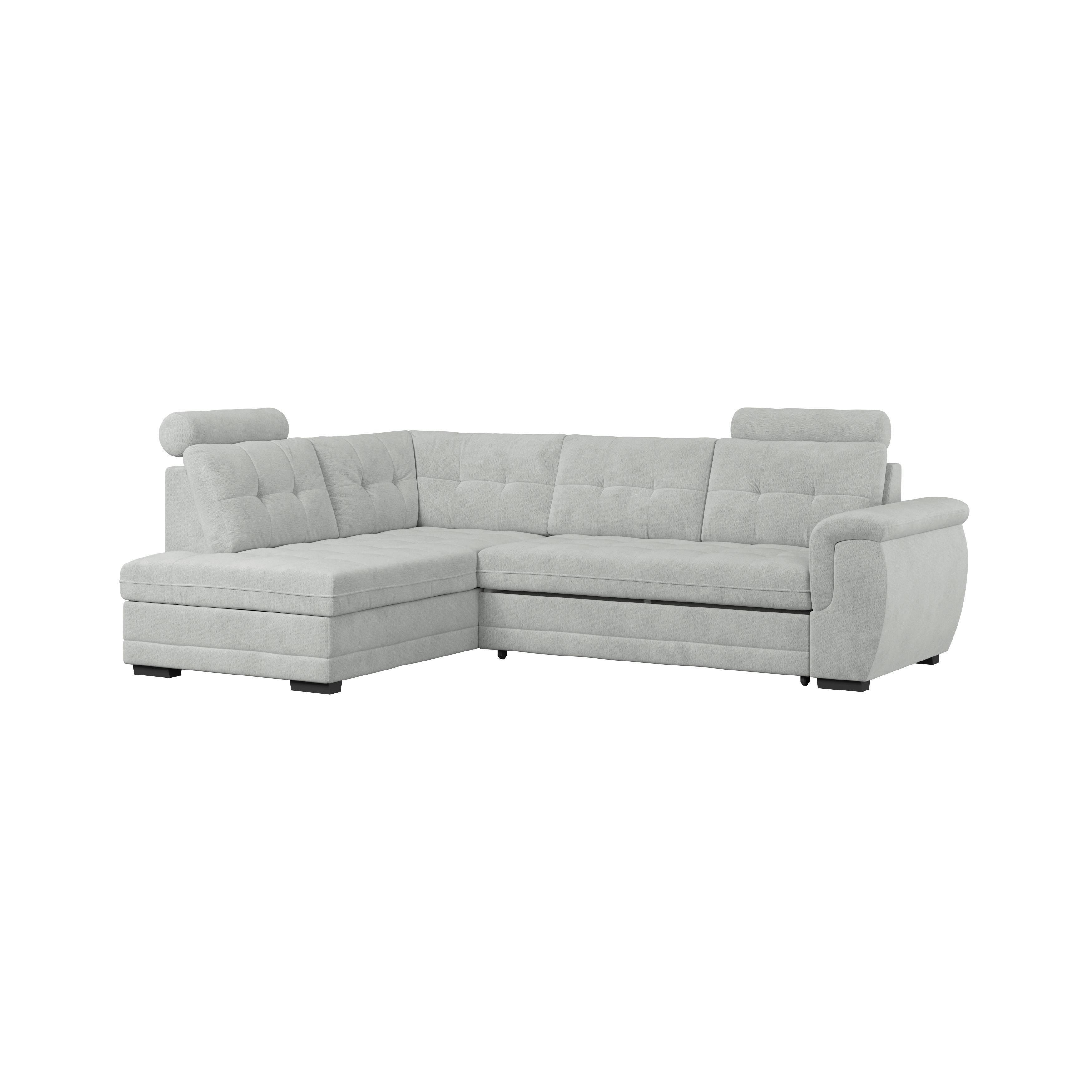 Ecksofa mit Schlaffunktion Falco new Grau 183x251 cm - Schwarz/Grau, KONVENTIONELL, Textil (183/251cm) - Ondega