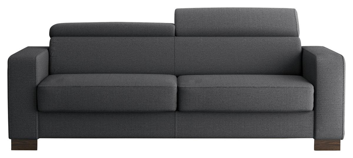 Rozkladacia pohovka TREVISO, tmavosivá, s lôžkom - tmavosivá, Basics, drevo (222/80-100/101cm)