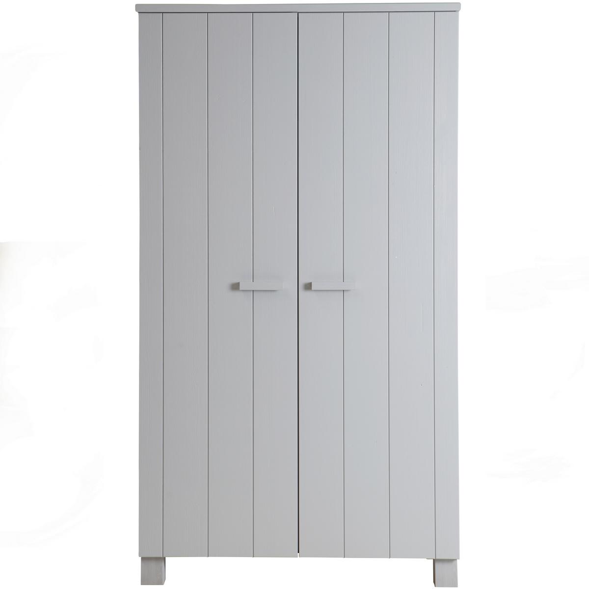 Garderobenschrank Dennis Grau B: 111 Cm - Grau, Design, Holz (111/202/55cm) - Livetastic