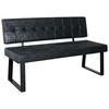 Sitzbank Volda Webstoff Schwarz, B: 140 cm - Schwarz, MODERN, Textil/Metall (140/85/56cm) - MID.YOU