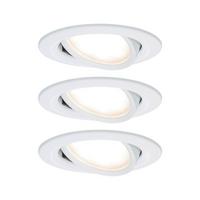 Deckenleuchte 3er-Set Ø 8,4 cm, dimmbar, Rund - Alufarben/Weiß, Basics, Metall (8,4cm) - Paulmann