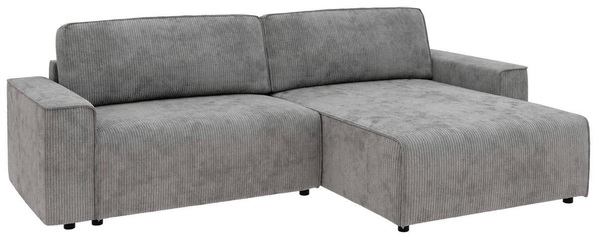 Ecksofa Chance, Hellgrau S: 265x164 cm - Hellgrau/Schwarz, MODERN, Textil (265/164cm) - Trendmanufaktur