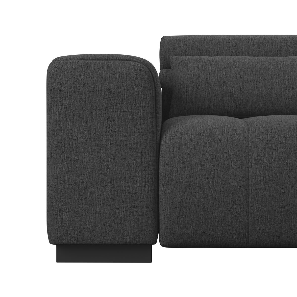 Ecksofa Matera Schwarz/Weiß S: 311x226cm - Schwarz/Graphitfarben, Trend, Textil (311/226cm)