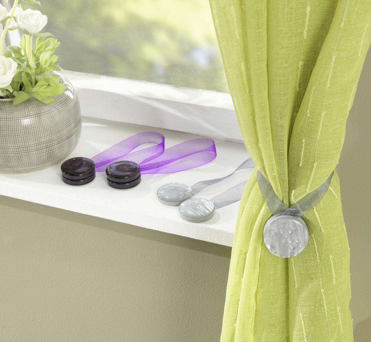 DEKORAČNÝ ŠTIPEC PERLMUTT - sivá/biela, textil (4cm) - Modern Living