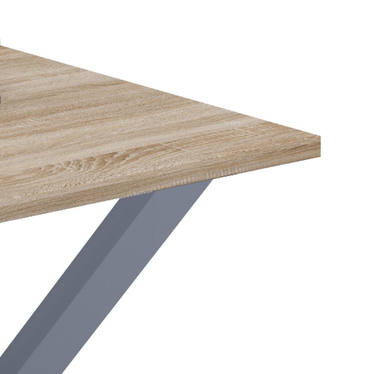 Schreibtisch Lona Sonoma Eiche B: 50 cm - Silberfarben/Sonoma Eiche, MODERN, Holzwerkstoff/Metall (140/50/76cm) - MID.YOU