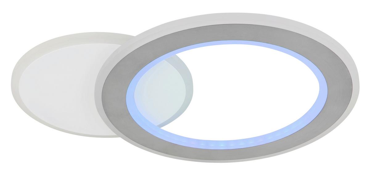 LED-Deckenleuchte 2700-6000k - Hellgrau/Schwarz, Design, Kunststoff/Metall (51/38/4cm) - Globo