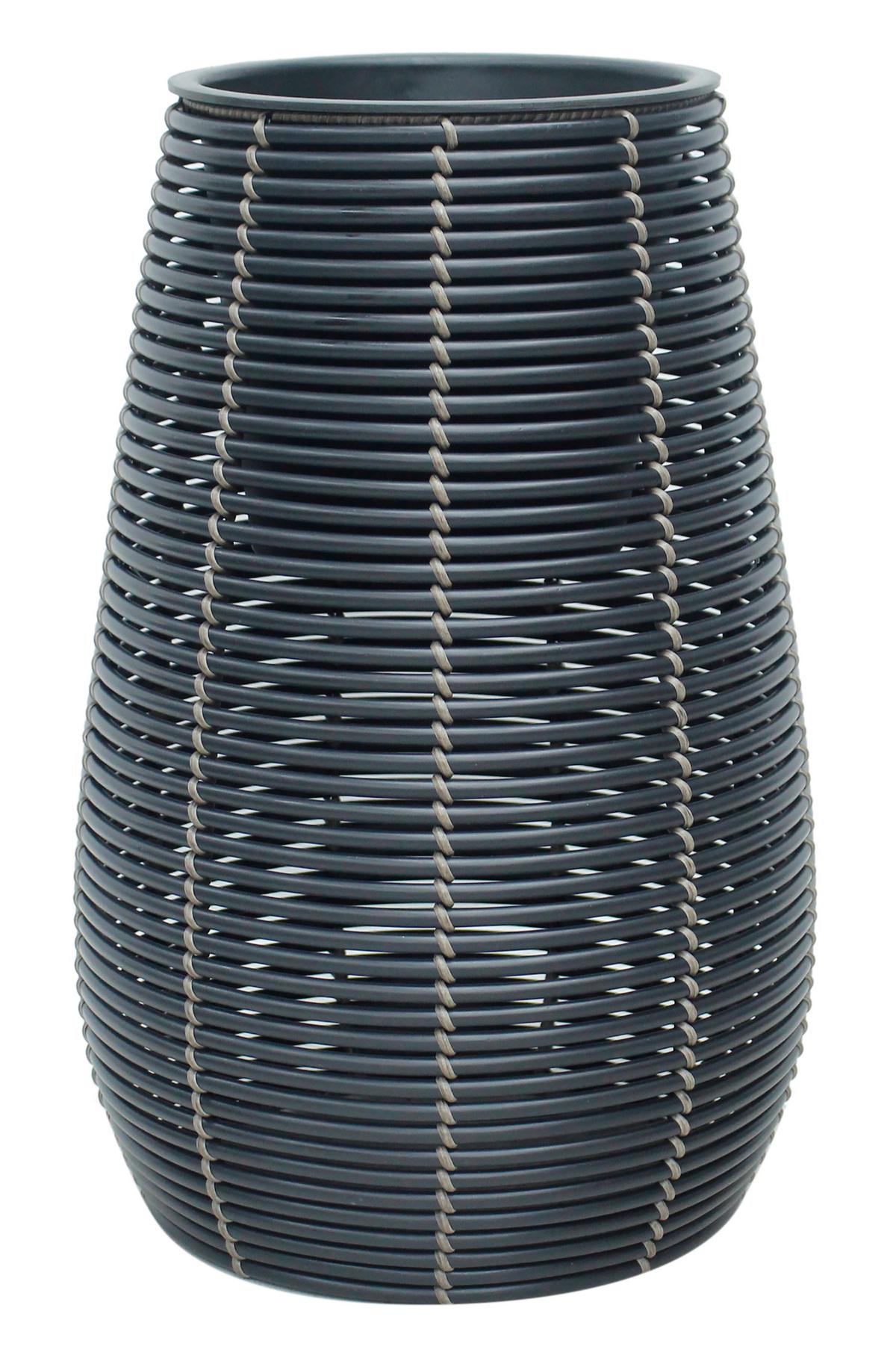 Pflanzentopf Mausa - Schwarz, KONVENTIONELL, Kunststoff/Metall (34/52cm) - Luca Bessoni