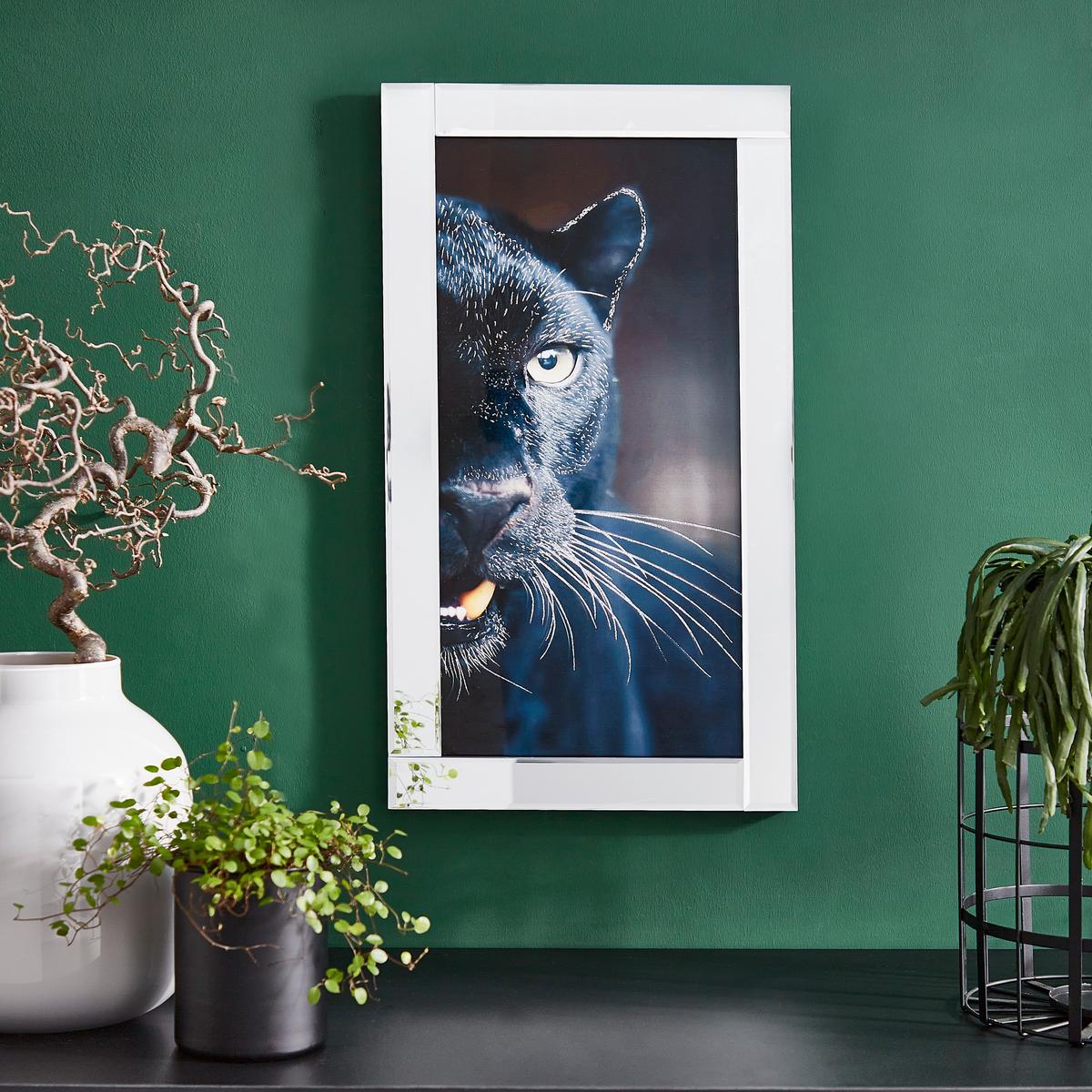 Bild Vitesa Tiere Schwarz/weiß 38x68 Cm - Schwarz/Weiß, Basics, Glas/Papier (38/68/2,3cm) - Luca Bessoni