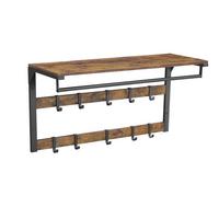 Garderobenpaneel Braun, Schwarz B: 80 cm - Schwarz/Braun, Trend, Holzwerkstoff/Metall (80/30/42cm) - MID.YOU