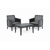 SÚPRAVA ZÁHRADNÉHO NÁBYTKU ATLAS - grafitová, Basics, plast