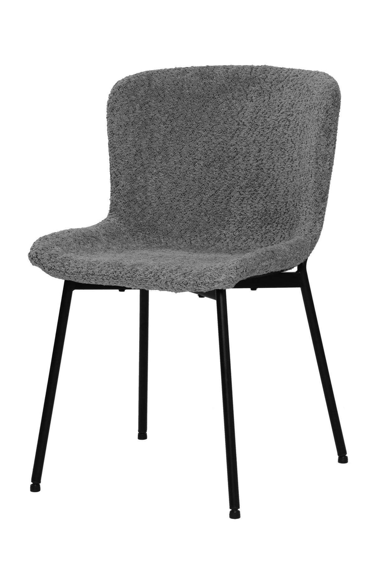 STUHL-SET Schwarz/Grau 2-teilig - Schwarz/Grau, MODERN, Textil/Metall (48/83/59cm) - MID.YOU