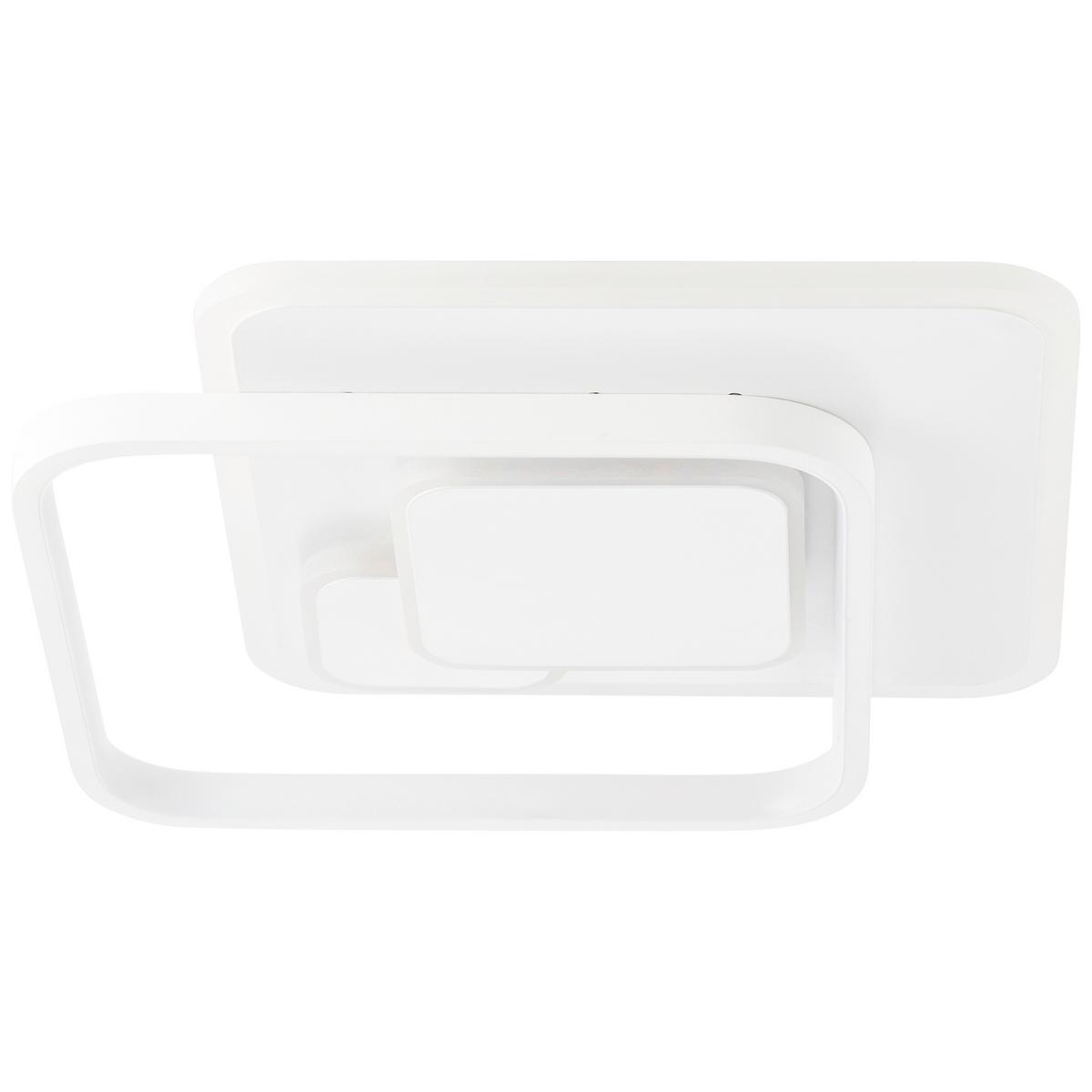 Deckenleuchte Geron L: 31 cm Rechteckig 1-Flammig - Weiß, Design, Kunststoff/Metall (6/31/31cm) - Brilliant