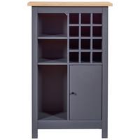 Weinschrank Nellina Anthrazit, Eiche Dekor B: 77cm - Anthrazit/Eiche Artisan, Design, Holzwerkstoff (77/124/33cm) - Livetastic