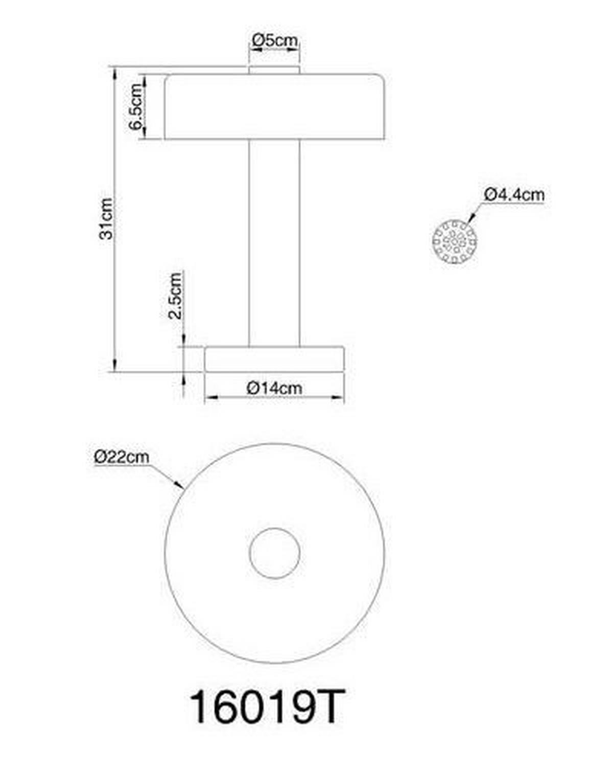 LED-Tischleuchte Grant Grau Schwarz D: 22 cm - Schwarz/Grau, Design, Glas/Kunststoff (22/31cm) - Globo