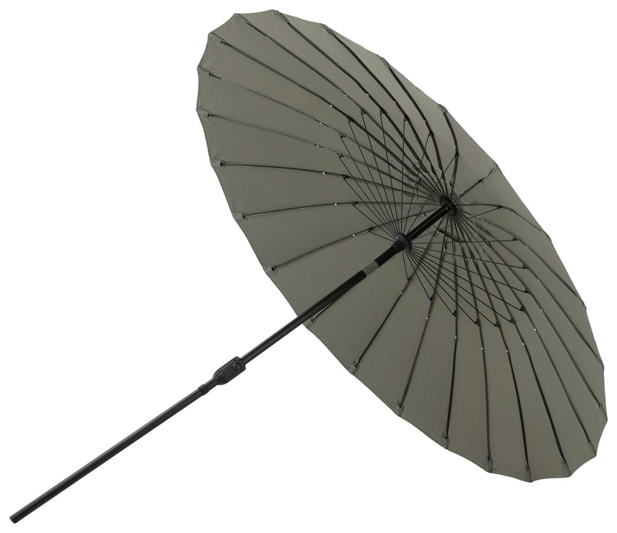 Sonnenschirm DM: 250cm H: 270cm Grau - Grau, KONVENTIONELL (270/270cm) - Gardenson