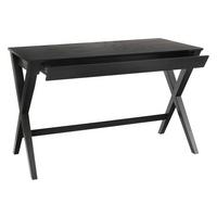 Schreibtisch Mit Stauraum Bxh 120x75 Cm Writex Schwarz - Schwarz, Trend, Holz/Holzwerkstoff (120/60/75cm) - MID.YOU