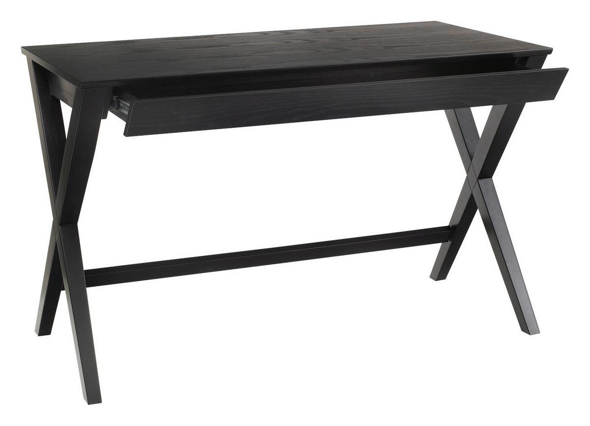 Schreibtisch Mit Stauraum Bxh 120x75 Cm Writex Schwarz - Schwarz, Trend, Holz/Holzwerkstoff (120/60/75cm) - MID.YOU