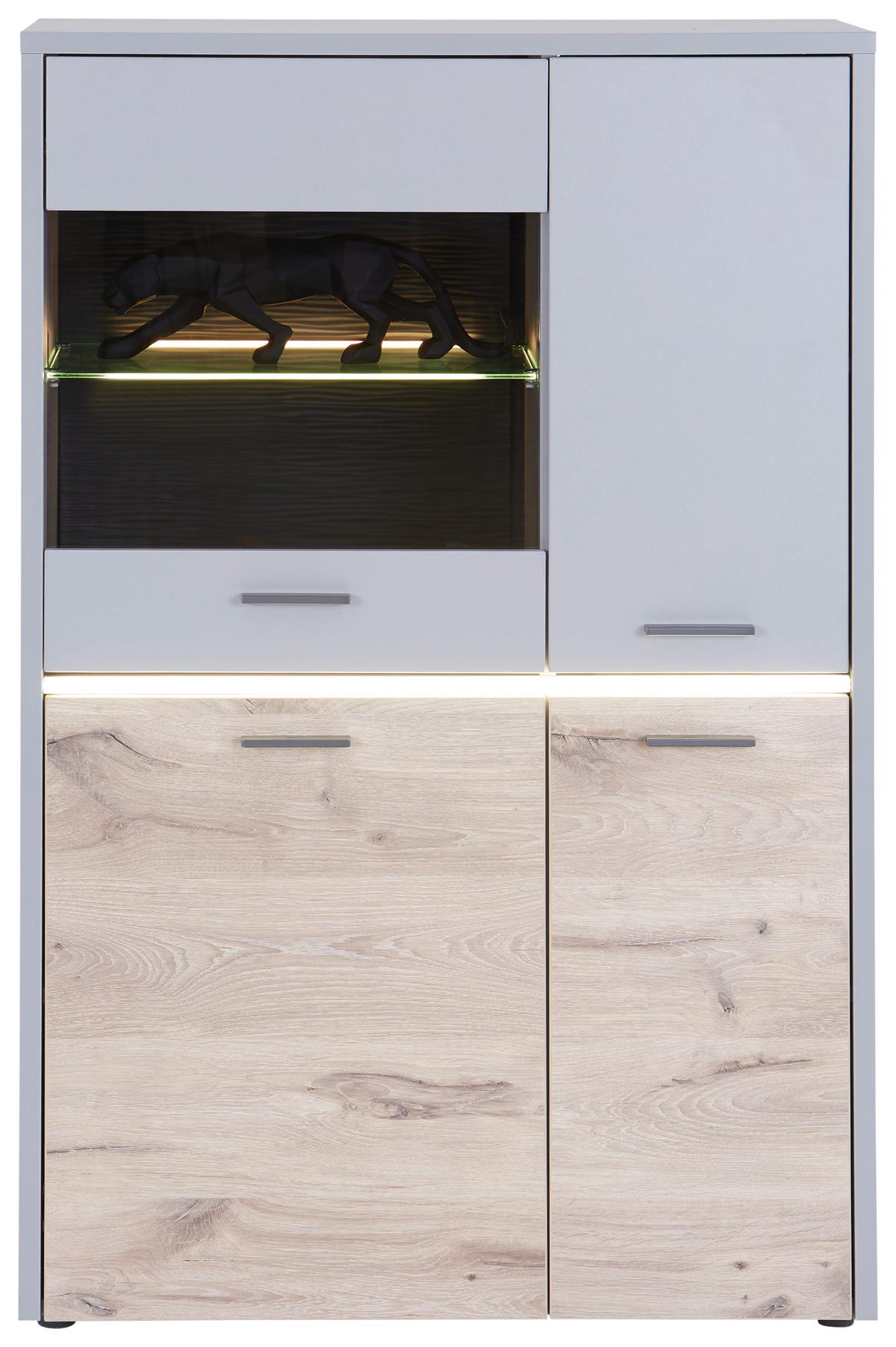 Stapelprogramm Dynamic - Hellgrau, MODERN, Glas/Holzwerkstoff (310/191/50cm)