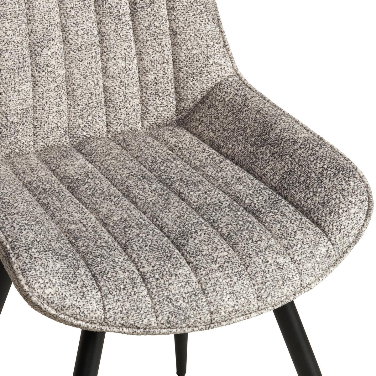 Vierfußstuhl Nikita Leinenoptik Beige, B: 54 Cm - Beige/Schwarz, KONVENTIONELL, Holz/Textil (54/88/61,5cm) - MID.YOU