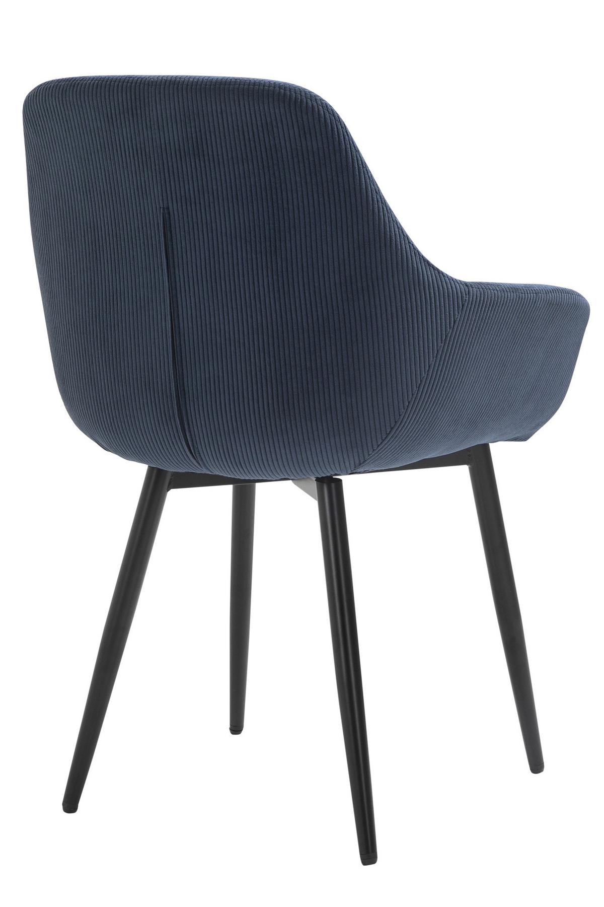 Armlehnstuhl-set Dunkelblau B: 64 Cm - Schwarz/Dunkelblau, MODERN, Textil/Metall (64/86/59cm) - Livetastic