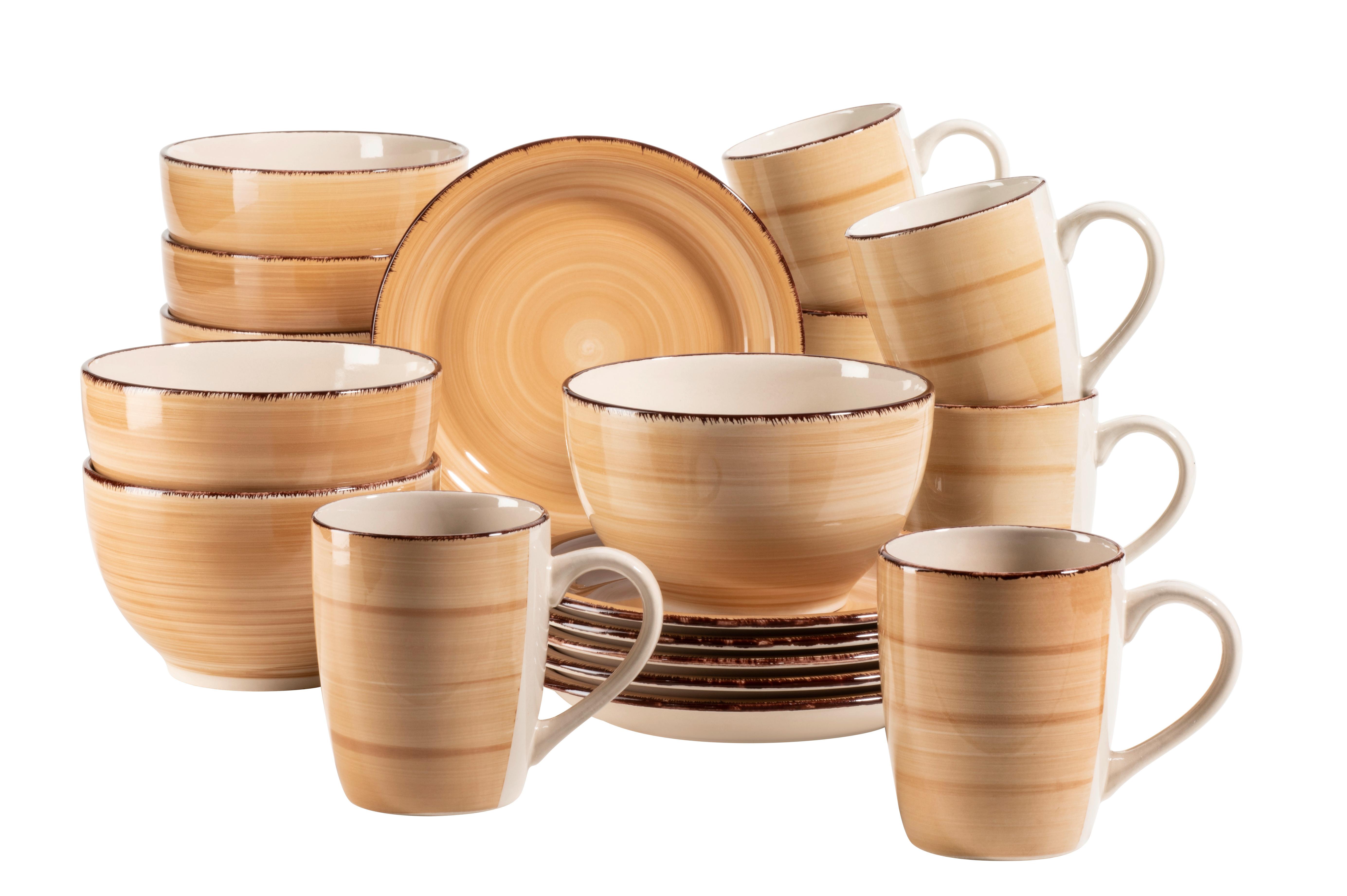 Frühstücksservice Lumaca 6 Personen Geschirr Set - Beige, Basics, Keramik - Mäser