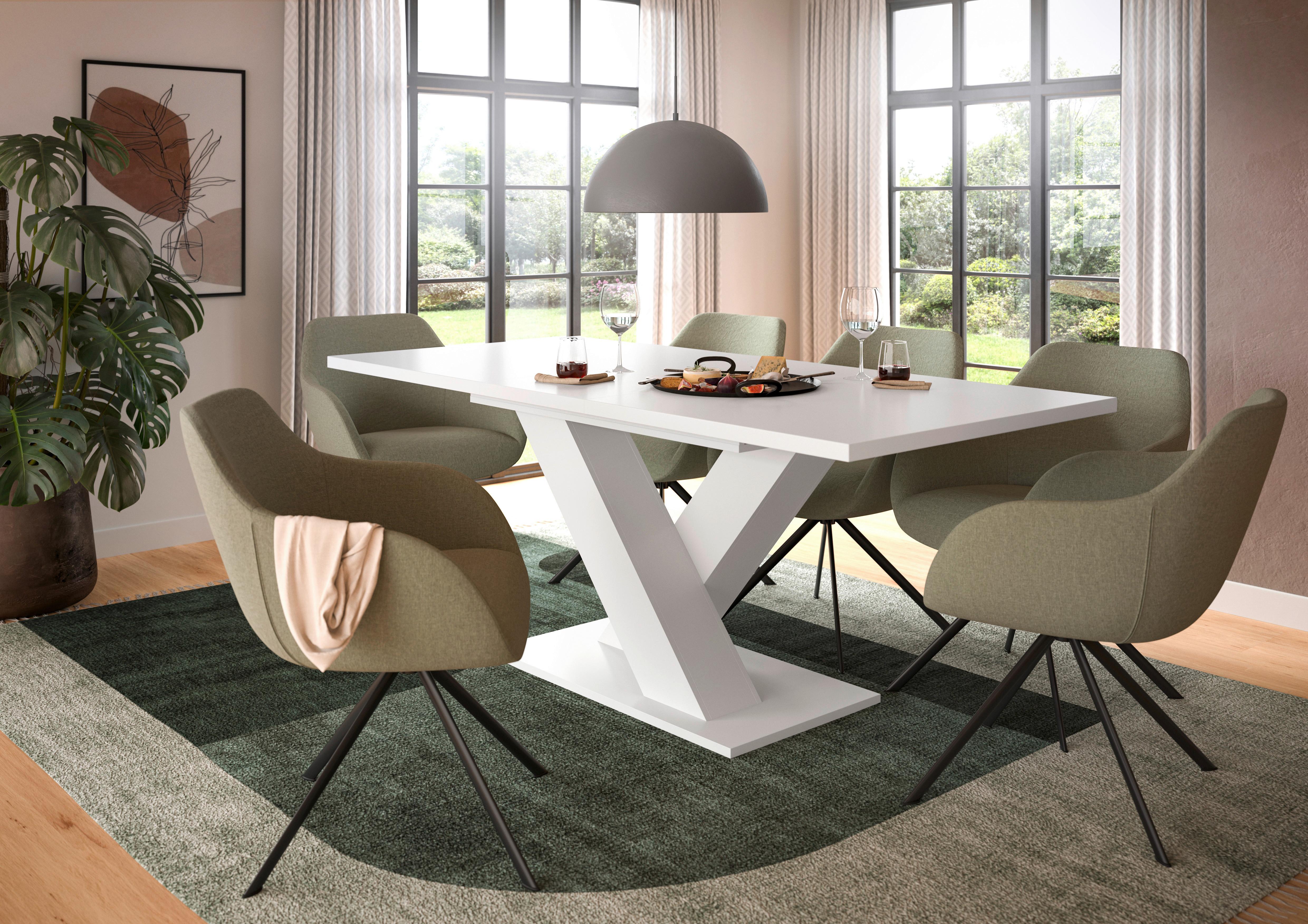 Ausziehtisch Marlon 150 Az Weiß, Auf 190 cm ausziehbar - Weiß, KONVENTIONELL, Holzwerkstoff (150-190/76/90cm)
