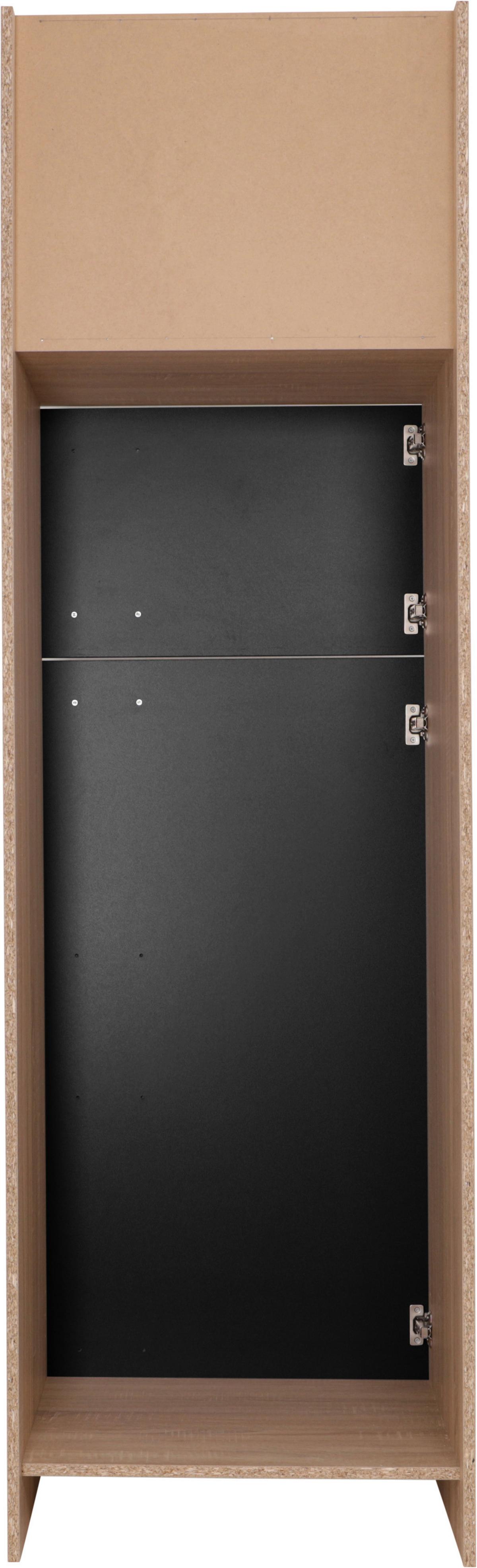 Geräteumbauschrank Merle Schwarz, Eiche Dekor B: 60 cm - Eichefarben/Schwarz, Basics, Holzwerkstoff (60/200/60cm) - Respekta