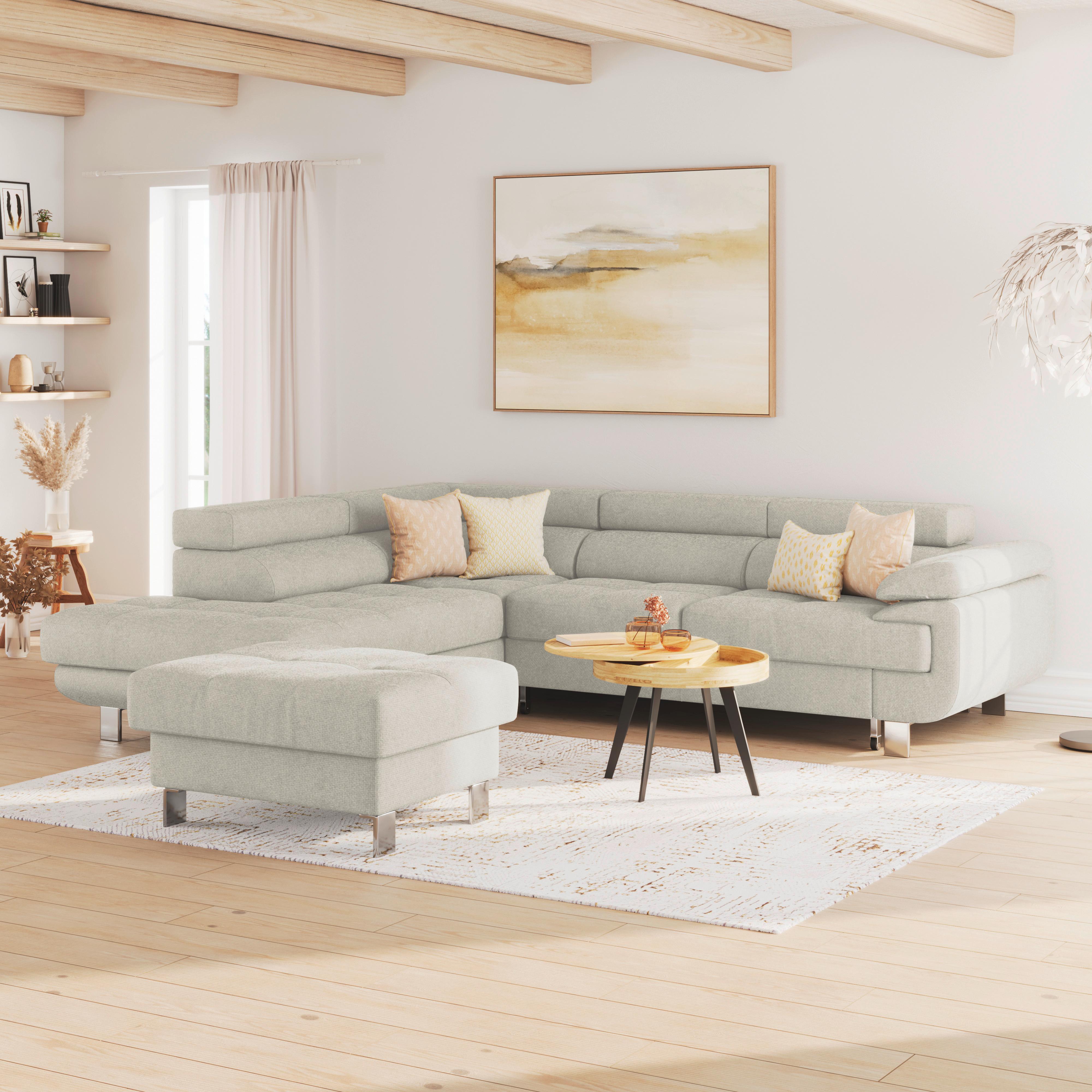 Ecksofa Savona - Greige, MODERN, Textil (230/270cm) - Ondega