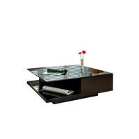 Couchtisch Schwarz Hochglanz L: 100 Cm - Schwarz Hochglanz/Schwarz, Design, Glas/Holzwerkstoff (100/100/36cm) - Livetastic