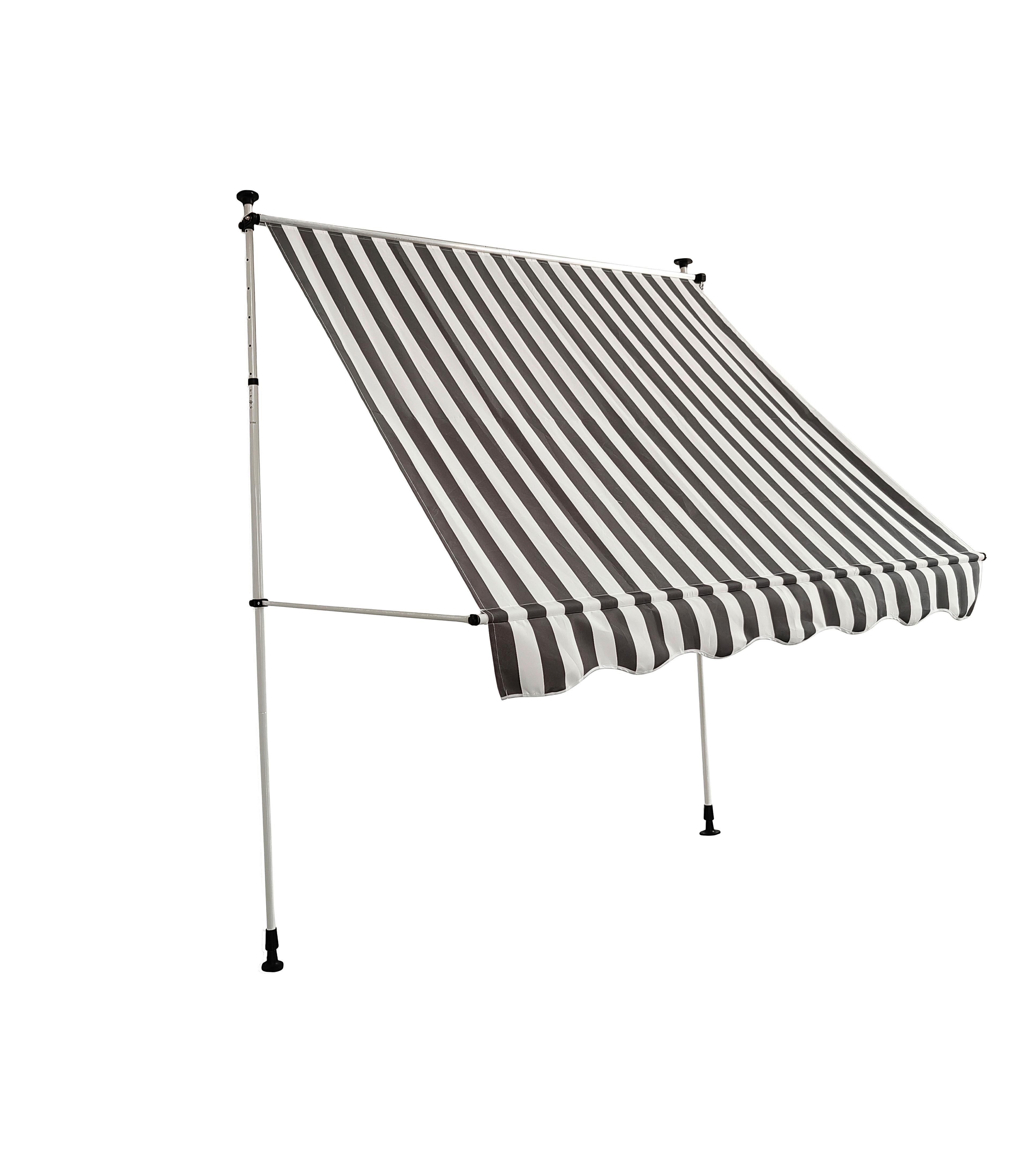 Klemmmarkise 200x300 cm - Grauweiß/Weiß, LIFESTYLE, Kunststoff/Metall