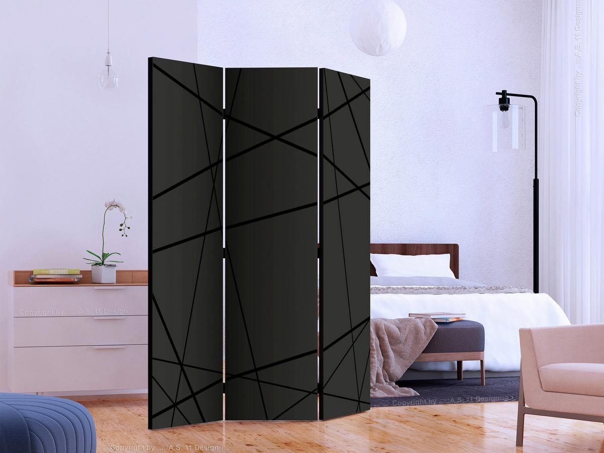 Paravent Anthrazit Schwarz B: 135 Cm - Anthrazit/Schwarz, Basics, Holz/Kunststoff (135/172/3cm) - artgeist