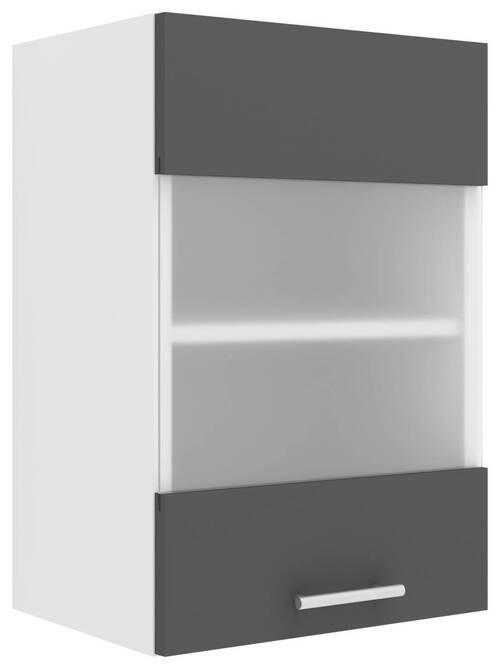 Küchenoberschrank Esilo B: 40 cm Anthrazit/Weiß - Anthrazit/Weiß, KONVENTIONELL, Glas/Holzwerkstoff (40/60/31cm) - MID.YOU