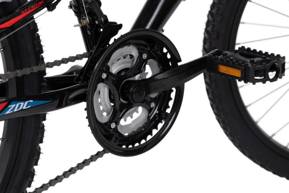 Kinderfahrrad 24 Zoll Mtb Fully Zodiac 665k 18 Gänge - Rot/Schwarz, Basics, Metall (124 /64/18 cm) - KS Cycling