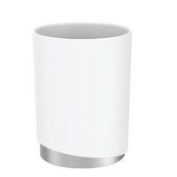 POHÁR NA ZUBNÉ KEFKY CHRIS - biela, Modern, kov/plast (8/11cm) - Premium Living