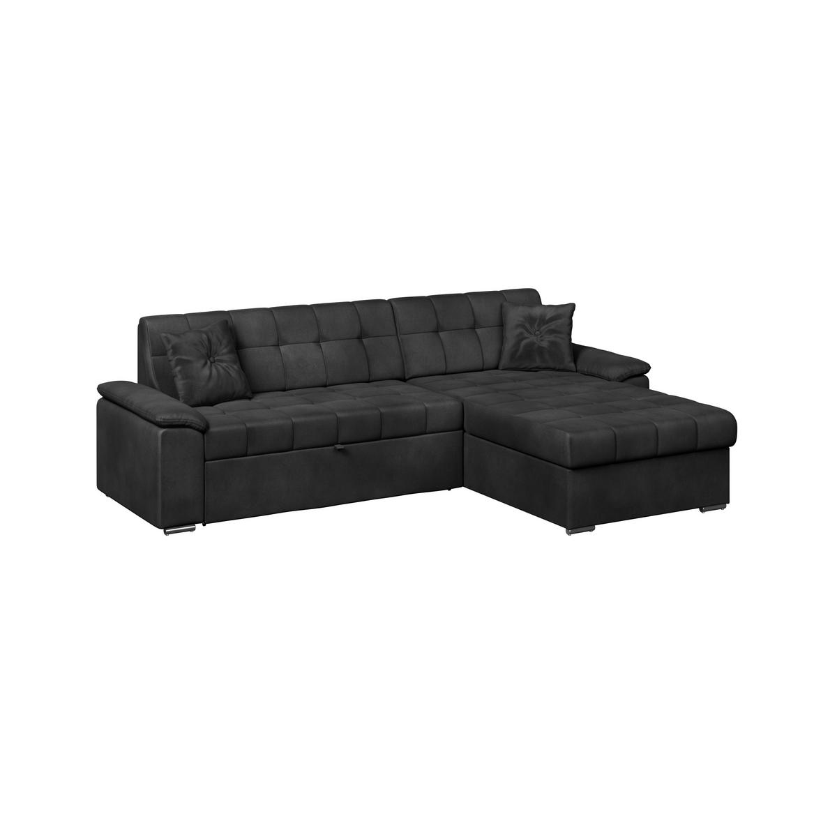 Ecksofa mit Bettkasten Bali schwarz, 257x167 cm - Schwarz, Trend, Textil (257/167cm) - Livetastic