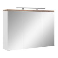 Spiegelschrank Marbella mit LED 3-türig 100x70x20 cm - Weiß, MODERN, Glas/Holzwerkstoff (100/70/20cm)