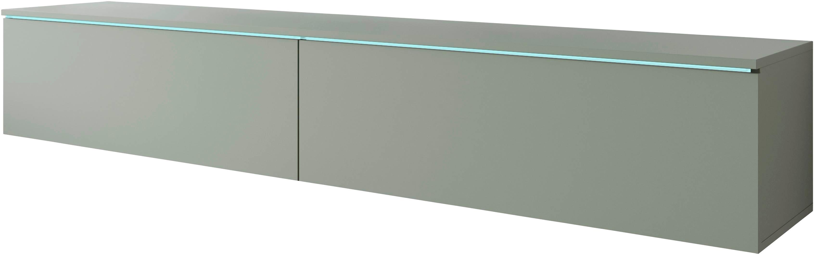 Lowboard Vera Grün B: 180 cm - Grau/Grün, Trend, Holzwerkstoff (180/30/33cm) - MID.YOU