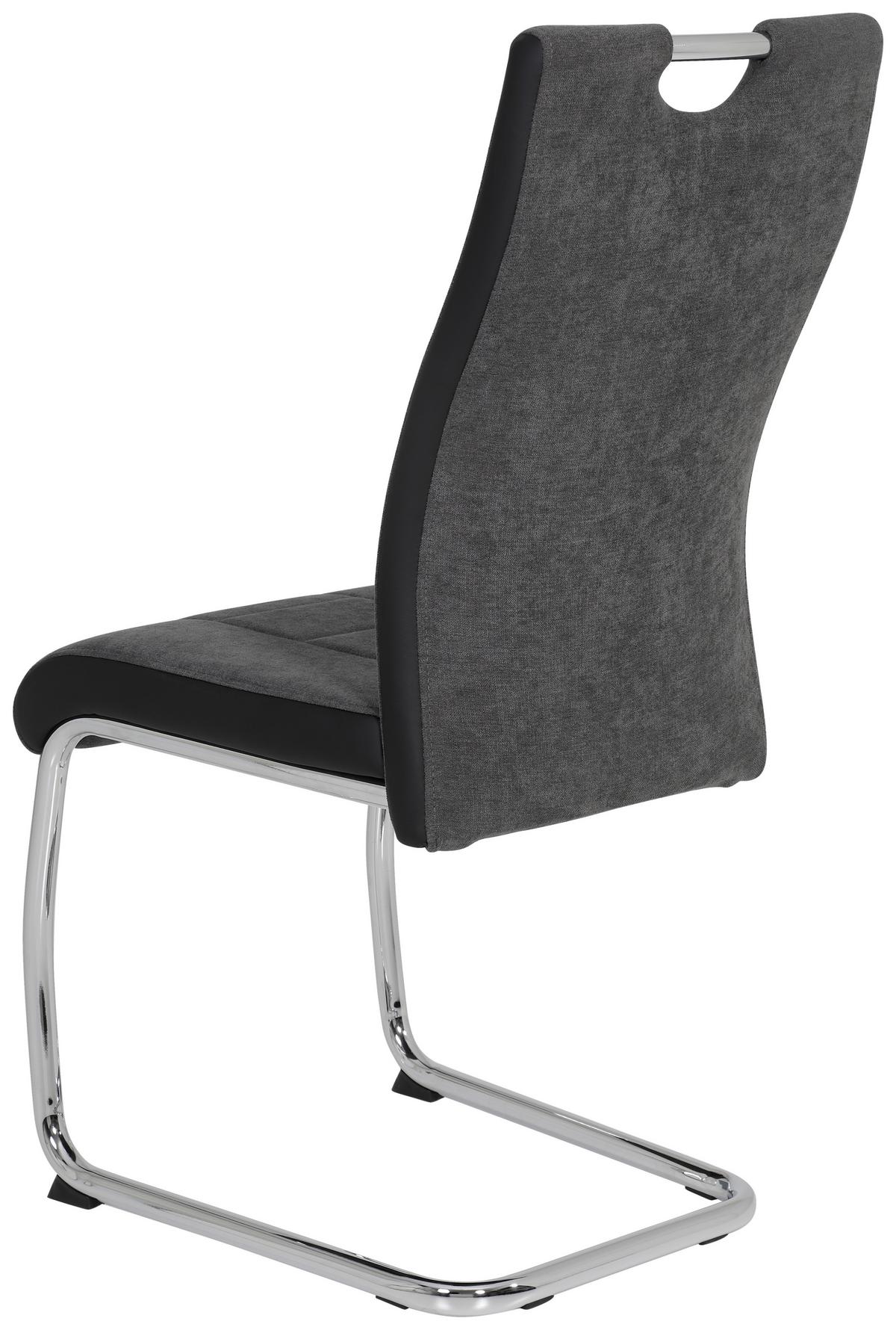 Essgruppe Alina G 5--Teilig. Hellbraun/anthrazit - Chromfarben/Hellbraun, MODERN, Holzwerkstoff/Textil (120-160/80/76cm) - MID.YOU