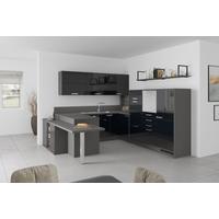 U-küche Ip4050 Schwarz/ Grafit 255x294x298 Cm Ohne Geräte - MODERN, Holzwerkstoff (255/294/298cm)