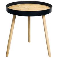 Beistelltisch Rom 2 - Schwarz/Naturfarben, MODERN, Naturmaterialien/Holz (46/52/46cm)