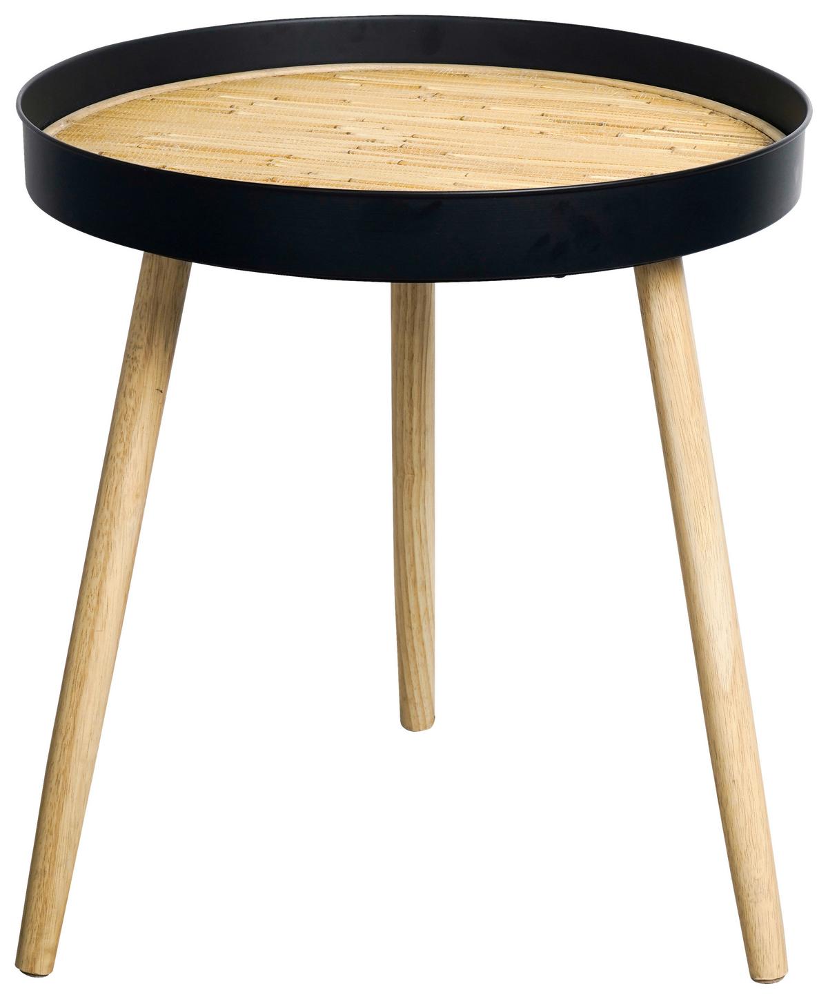 Beistelltisch Rom 2 - Schwarz/Naturfarben, MODERN, Naturmaterialien/Holz (46/52/46cm)