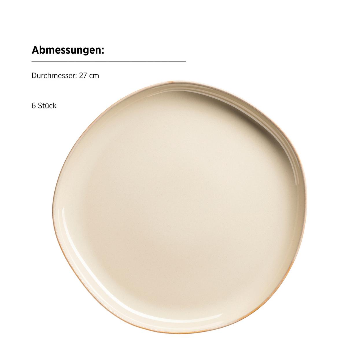 Tellerset Cordelia Sandfarben, 27 Cm - Sandfarben, Trend, Keramik (27cm) - Mäser