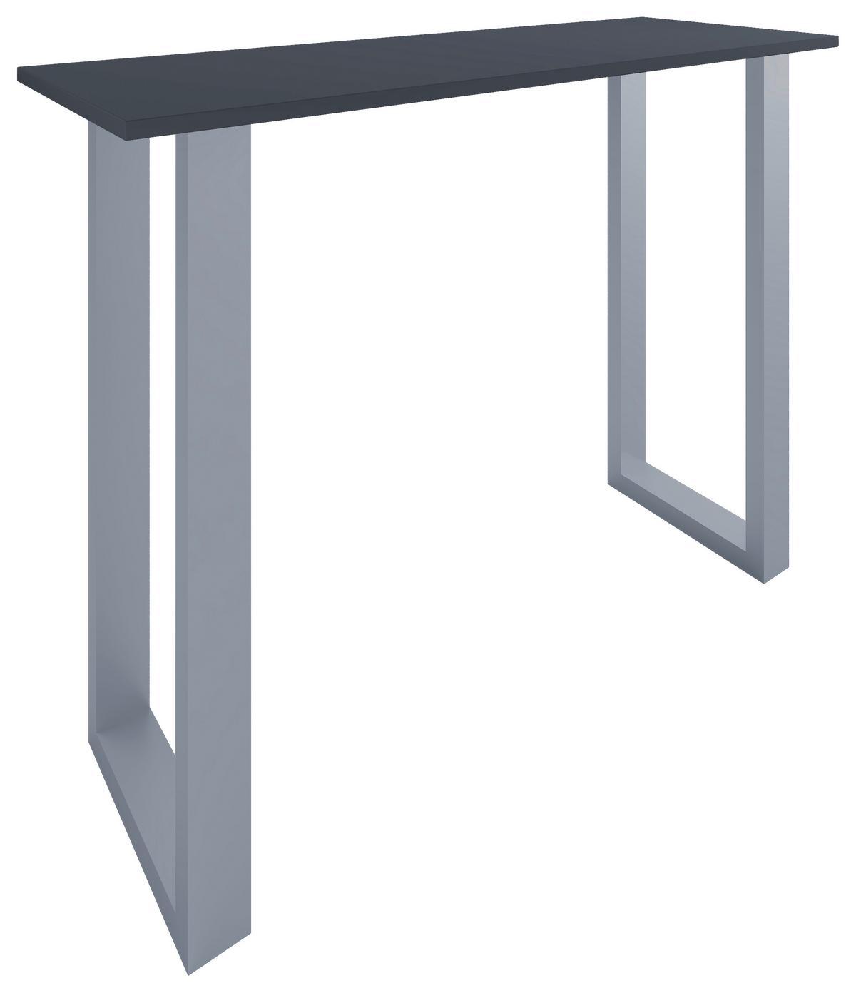 Bartisch Xona B 140x50 - Anthrazit/Silberfarben, KONVENTIONELL, Holzwerkstoff/Metall (140/50/102cm)