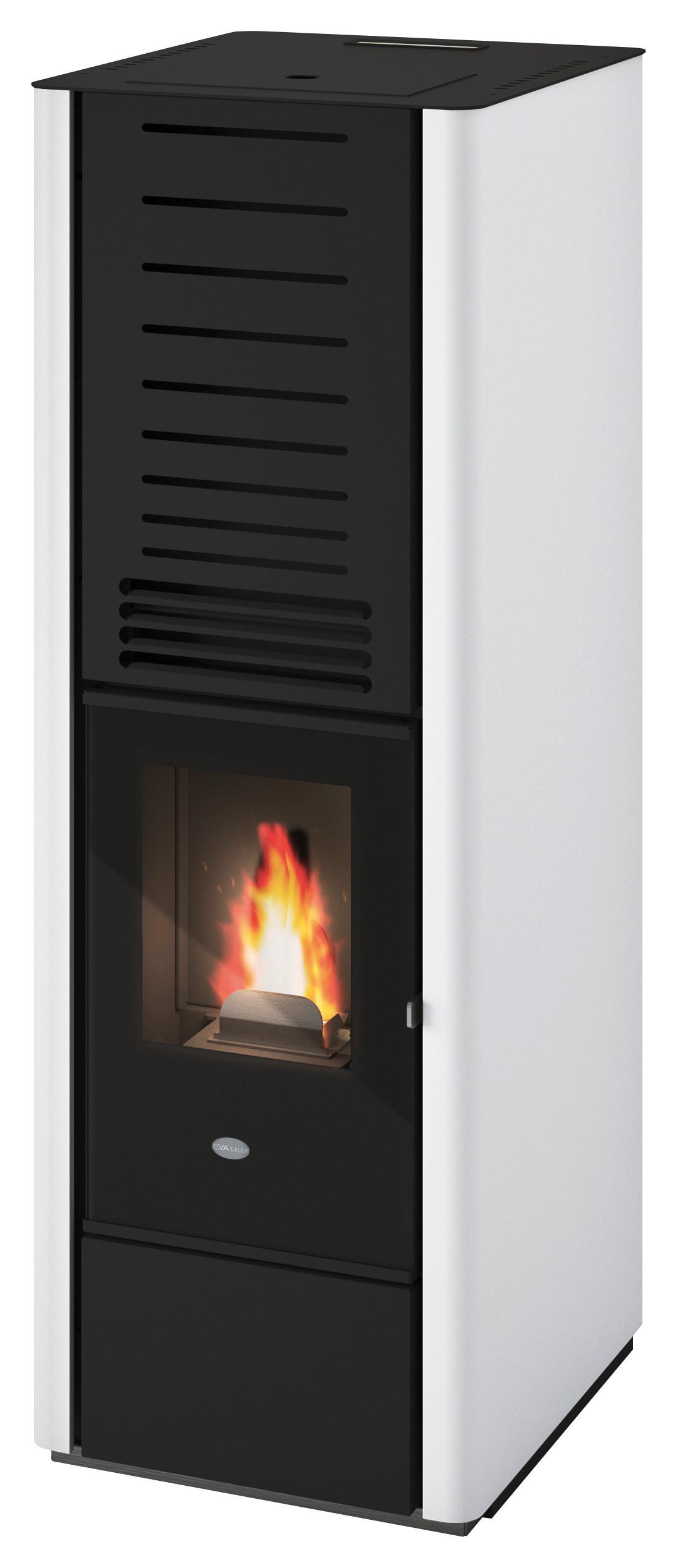 Pelletofen Modern Karen Weiß Metall 8 Kw - Weiß, Basics, Metall (44/51,4/125,8cm)