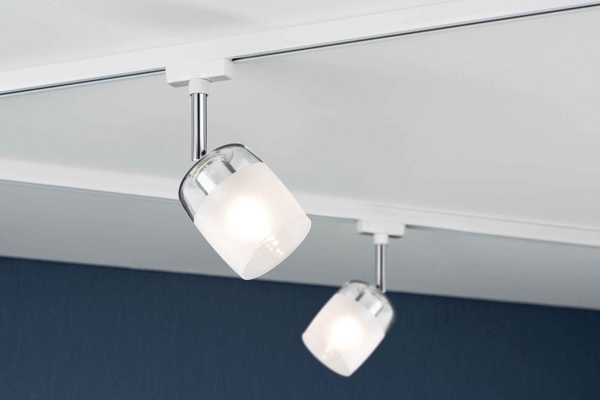 Schienensystem Urail Strahler 95343 Spotkopf Schwenkbar - Weiß, Design, Glas/Metall (7,4/12,8/11,5cm) - Paulmann