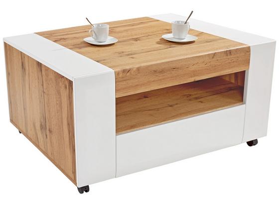 Couchtisch Holz mit Ablagefach +Lade Toronto, Eichendekor - Eichefarben/Weiß, MODERN, Holzwerkstoff (110/48,3/75cm) - Ombra Couchtisch Holz mit Ablagefach +Lade Toronto, Eichendekor - Eichefarben/Weiß, MODERN, Holzwerkstoff (110/48,3/75cm) - Ombra