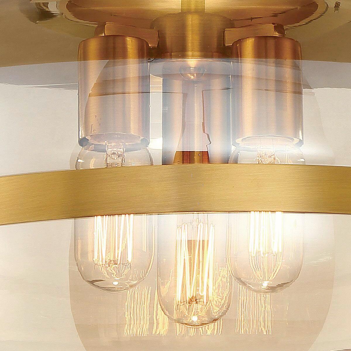 Mennyezeti Lámpa Qn-Nottingham-F-L-Ab - sárgarézszínű, Konventionell, üveg/fém (50/33,5cm) - Elstead Lighting