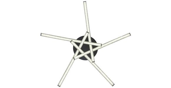 Led-deckenleuchte Doina Ø 67 Cm Kristalloptik - Schwarz, MODERN, Kunststoff/Metall (67/9.2cm) - Luca Bessoni
