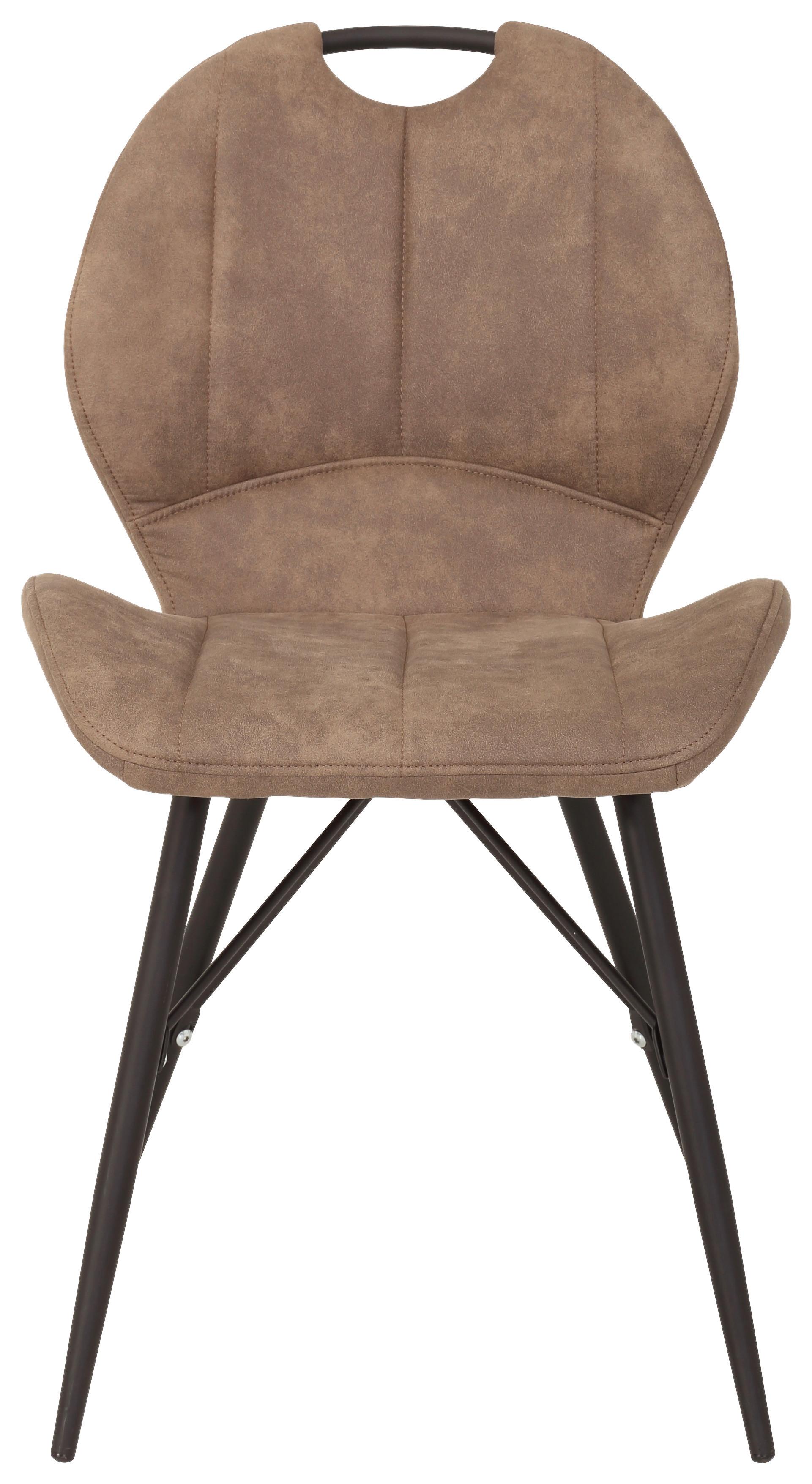 Schalenstuhl Kate S Schlammfarben 2er-Set - Schlammfarben/Schwarz, MODERN, Textil/Metall (50/86/56cm) - MID.YOU
