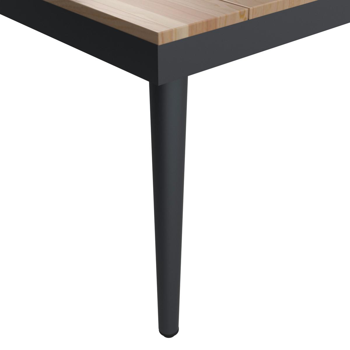 Záhradní sedací souprava LORENA - šedá/černá, Moderní, kov/dřevo (241/67/69cm) - Bessagi Garden
